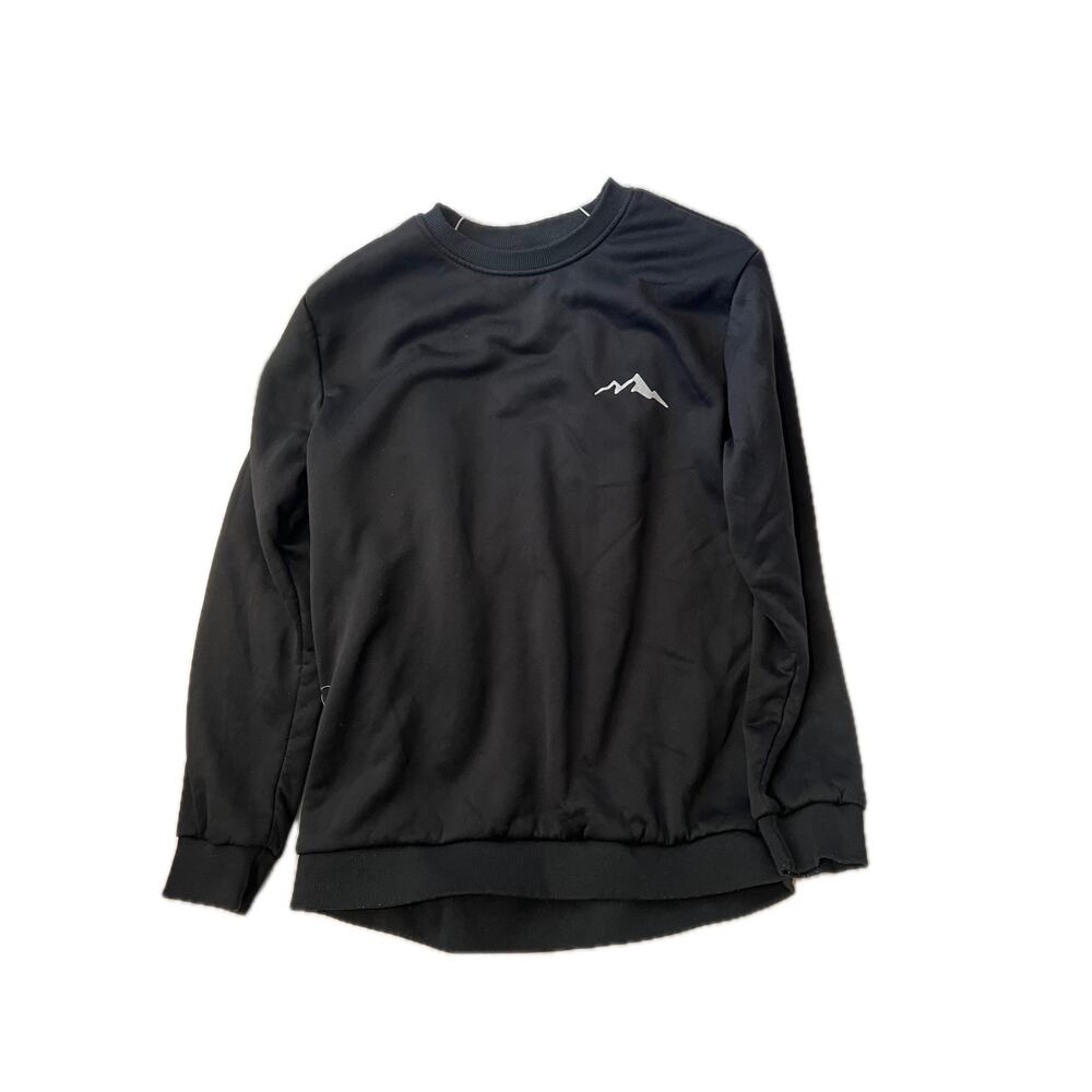 Insulated Lined Black Crewneck Sweatshirt Mens Large